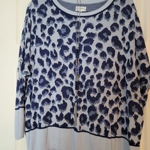 Wonderly Blue and Gray Knit Sweater